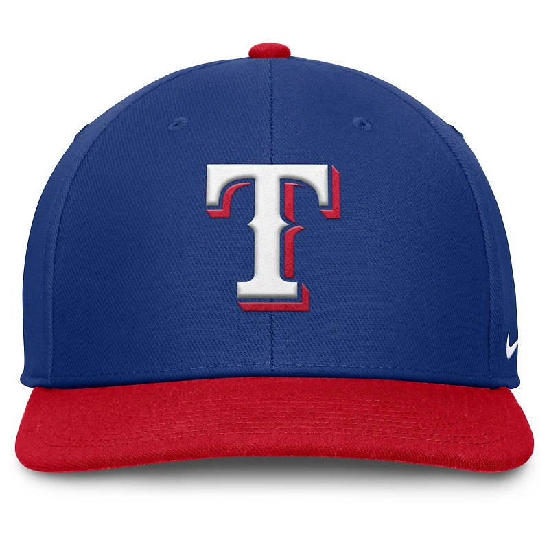 Casquette Nike Pro Performance Snapback pour homme, bleu royal/rouge, Texas Rangers