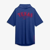 T-shirt à capuche Nike Royal Texas Rangers pour homme, en mélange de trois matières, avec logo arqué.