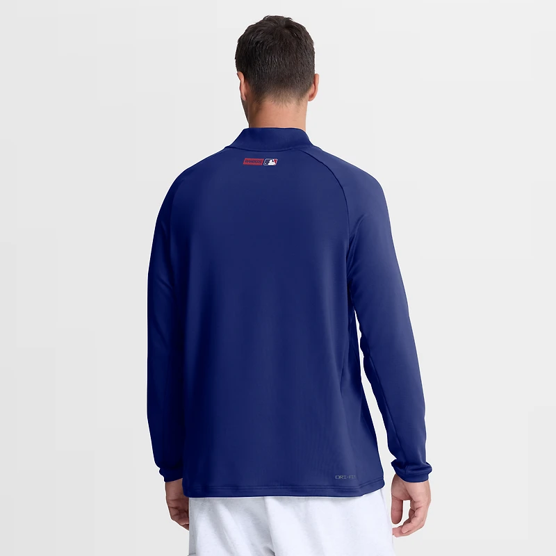 Men's Nike Royal Texas Rangers Authentic Collection Dri-FIT Raglan Half-Zip Pullover