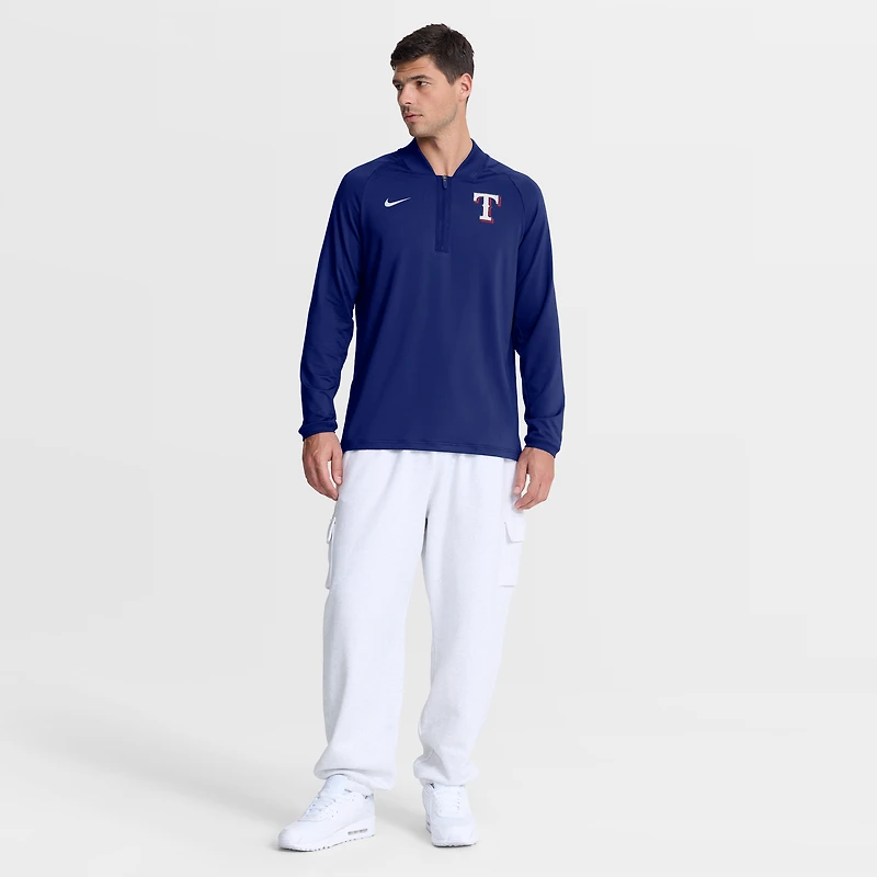 Men's Nike Royal Texas Rangers Authentic Collection Dri-FIT Raglan Half-Zip Pullover