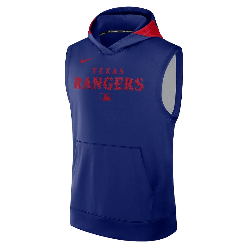 Sweat à capuche sans manches Nike Royal Texas Rangers Authentic Collection Performance pour homme