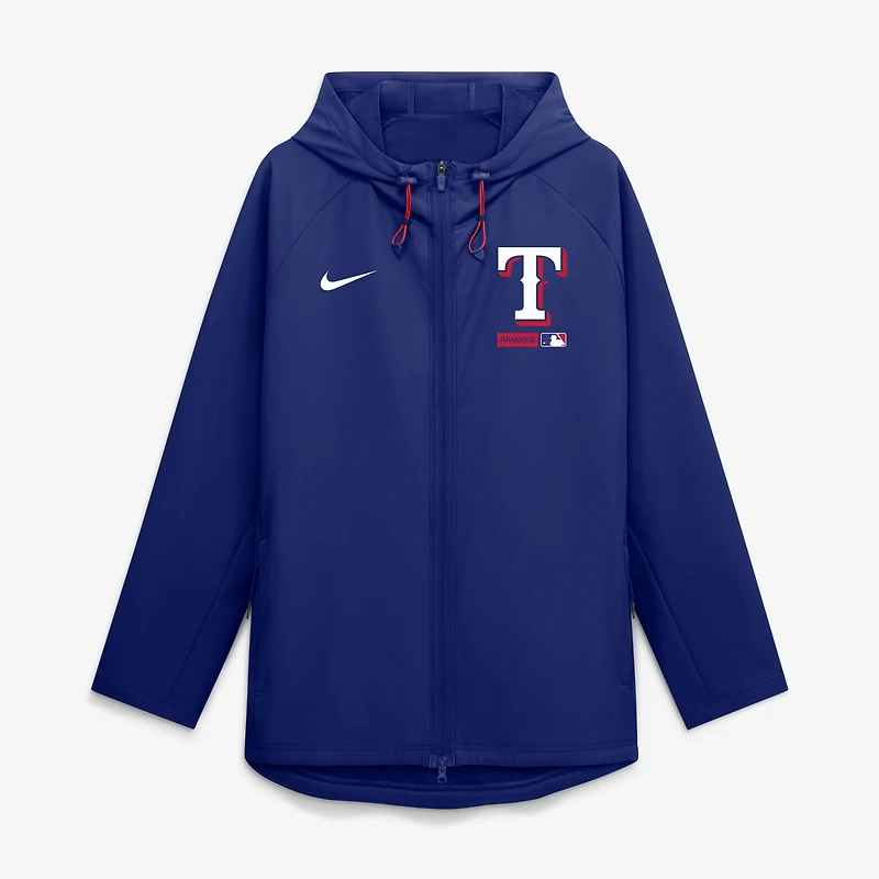 Men's Nike Royal Texas Rangers Authentic Collection Raglan Therma-FIT Full-Zip Hooded Jacket