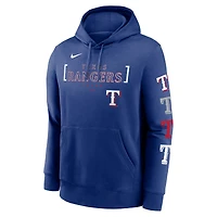Men's Nike Royal Texas Rangers Club Stack Pullover Hoodie