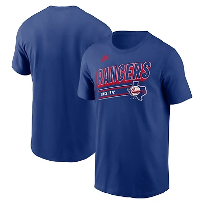T-shirt rétro Nike Royal Texas Rangers Cooperstown pour homme