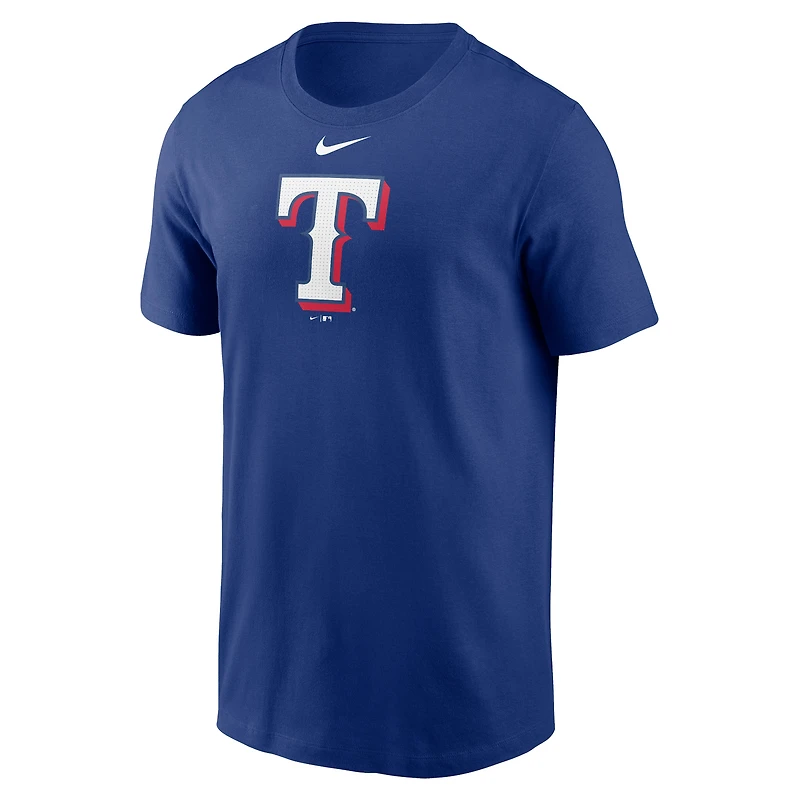 T-shirt Nike pour homme, logo large, Texas Rangers, bleu royal, Fuse