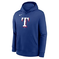 Sweat à capuche en polaire Nike Royal Texas Rangers Logo Club pour homme