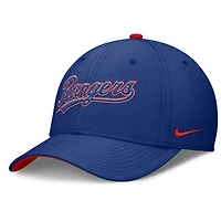Casquette Nike Royal Texas Rangers Primetime Rise Dri-FIT Flex pour homme