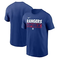 Men's Nike Royal Texas Rangers Rally Rule T-Shirt