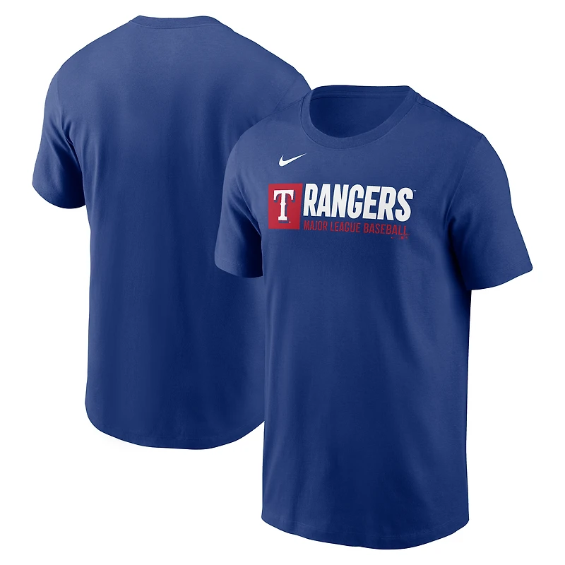 T-shirt Nike Royal Texas Rangers Team Block pour homme