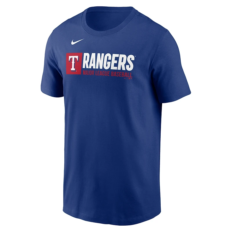 T-shirt Nike Royal Texas Rangers Team Block pour homme