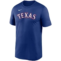 T-shirt Nike Royal Texas Rangers Wordmark Legend Performance pour homme
