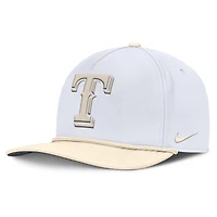 Casquette Nike Pro Performance Snapback Texas Rangers blanche/crème pour homme