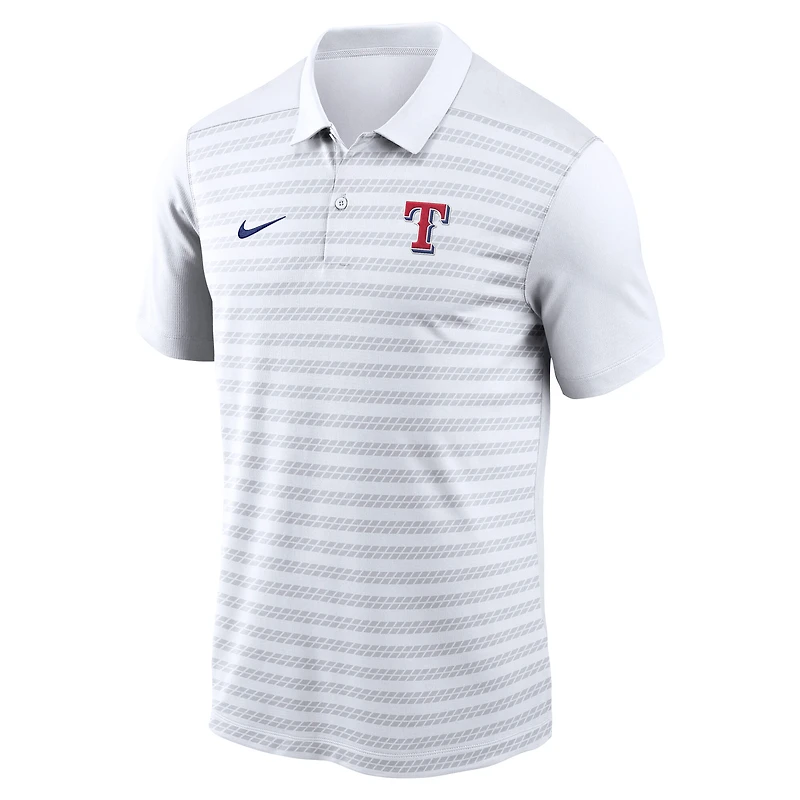 Polo Nike Victory Dri-FIT Authentic Collection blanc pour homme, Texas Rangers