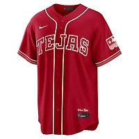 Maillot Nike Wyatt Langford rouge Texas Rangers 2026 City Connect Stadium pour homme