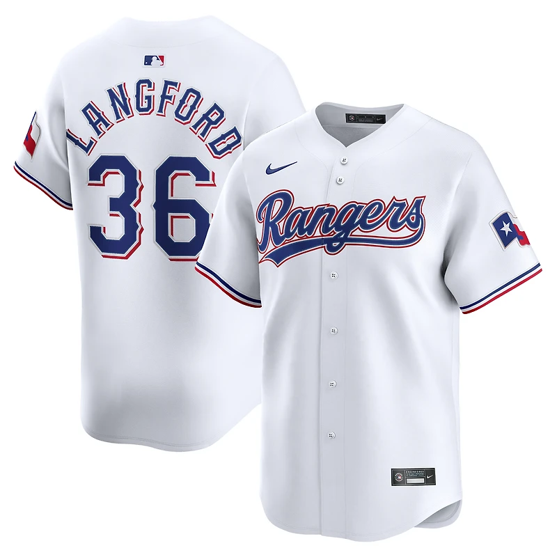 Men's Nike Wyatt Langford White Texas Rangers Home Limited Jersey
