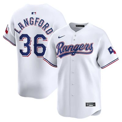 Men's Nike Wyatt Langford White Texas Rangers Home Limited Jersey