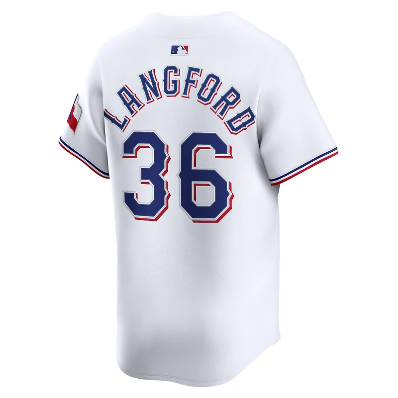 Men's Nike Wyatt Langford White Texas Rangers Home Limited Player Jersey