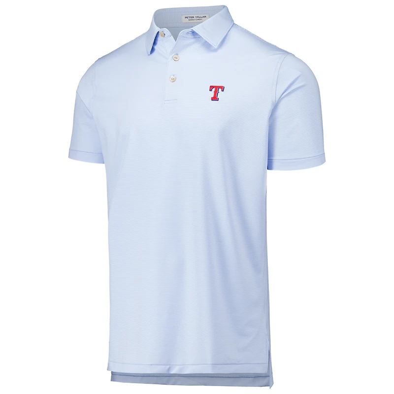 Men's Peter Millar Light Blue Texas Rangers Jubilee Stripe Stretch Jersey Polo