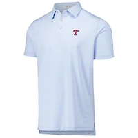 Men's Peter Millar Light Blue Texas Rangers Jubilee Stripe Stretch Jersey Polo