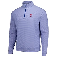 Men's Peter Millar Royal Texas Rangers Perth Sugar Stripe Performance Quarter-Zip Top