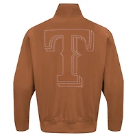 Men's Pro Standard Brown Texas Rangers Paint The City Twill Full-Zip Jacket