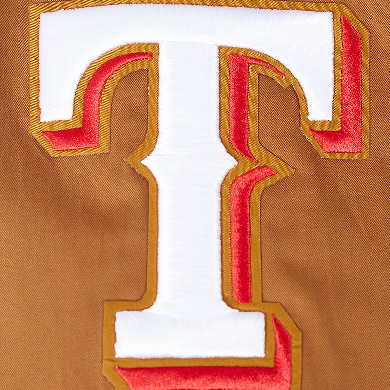 Men's Pro Standard Brown Texas Rangers Paint The City Twill Full-Zip Jacket