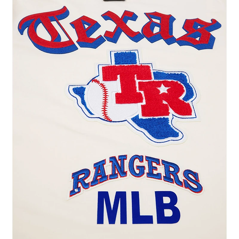 Men's Pro Standard Cream Texas Rangers Cooperstown Collection Old English T-Shirt