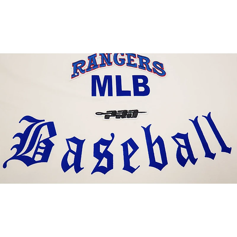 Men's Pro Standard Cream Texas Rangers Cooperstown Collection Old English T-Shirt