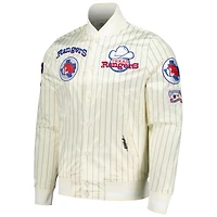 veste Pro Standard pour hommes, crème, Texas Rangers, collection Cooperstown, à boutons-pression rétro classique en satin fines rayures