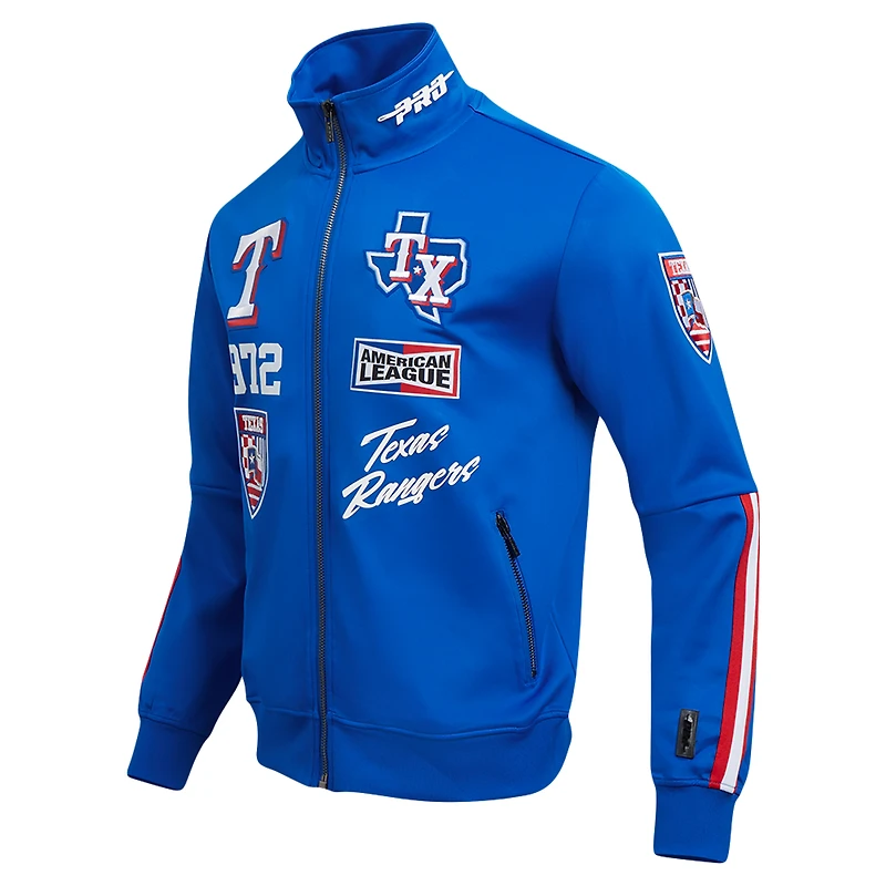 Men's Pro Standard Royal Texas Rangers Fast Lane Full-Zip Track Jacket