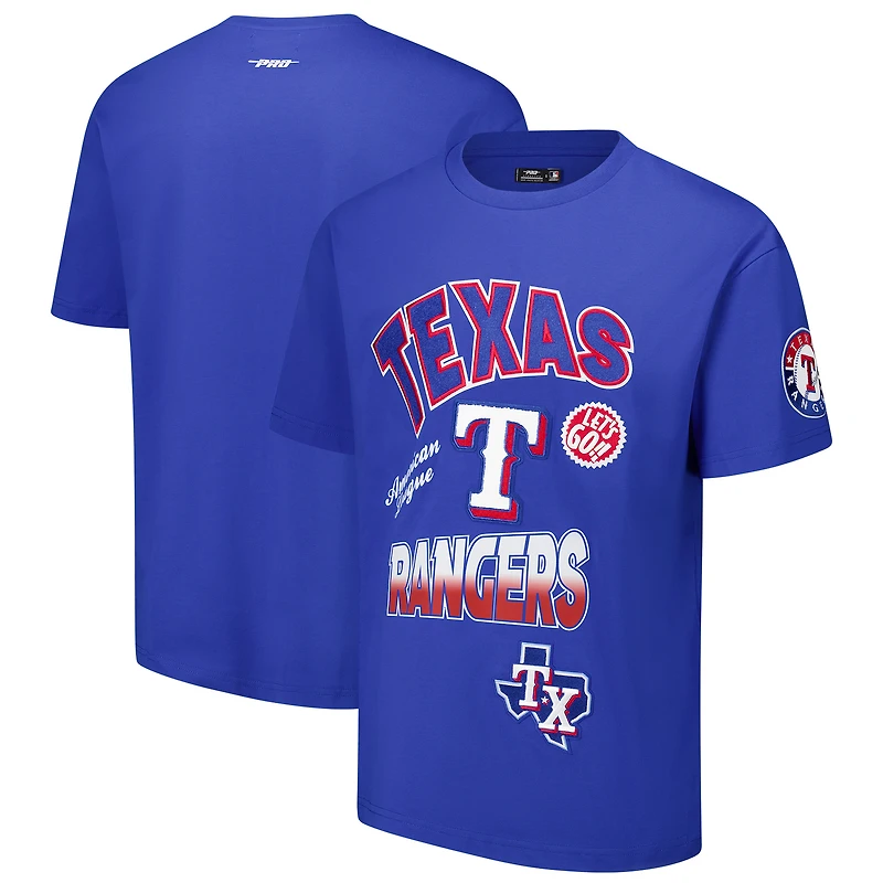 T-shirt à épaules tombantes Turn It Up Pro Standard Royal Texas Rangers pour homme