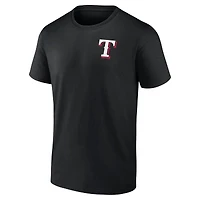 Profil homme - T-shirt graphique double face Texas Rangers noir grandes tailles