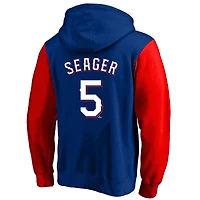 Sweat à capuche en polaire Corey Seager pour homme, profil des Royal Texas Rangers, avec nom et numéro, de grande taille