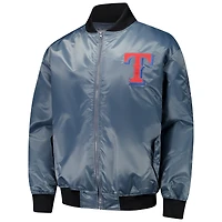 Blouson aviateur entièrement zippé Texas Rangers gris pour homme