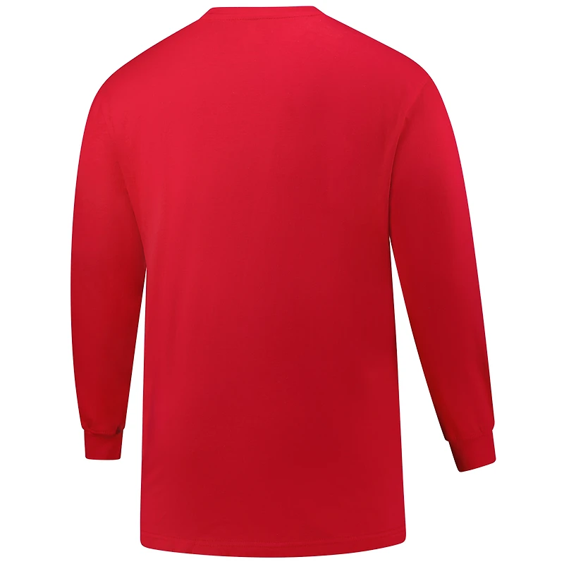 T-shirt à manches longues Big & Tall deux coups pour hommes, profil rouge des Texas Rangers