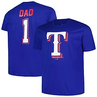 Men's Profile Royal Texas Rangers Big & Tall #1 Dad T-Shirt