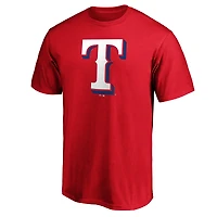 Men's  Red Texas Rangers Official Logo T-Shirt