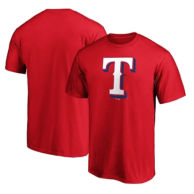 Men's  Red Texas Rangers Official Logo T-Shirt