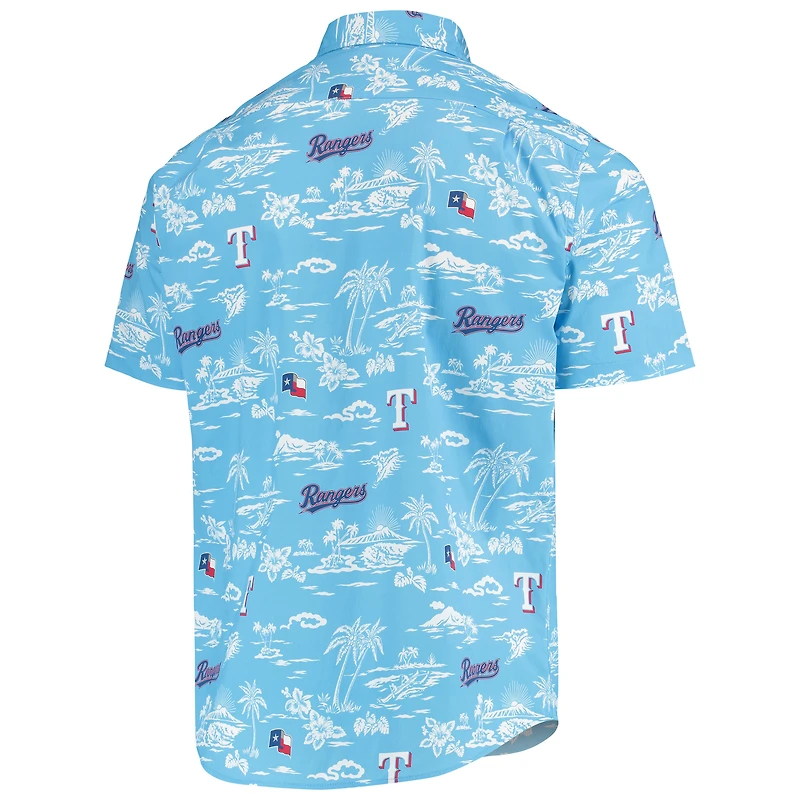 Chemise boutonnée Kekai Performance bleu clair Reyn Spooner pour homme des Texas Rangers