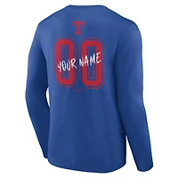 Men's Royal Texas Rangers  Hustle Personalized Name & Number Long Sleeve T-Shirt