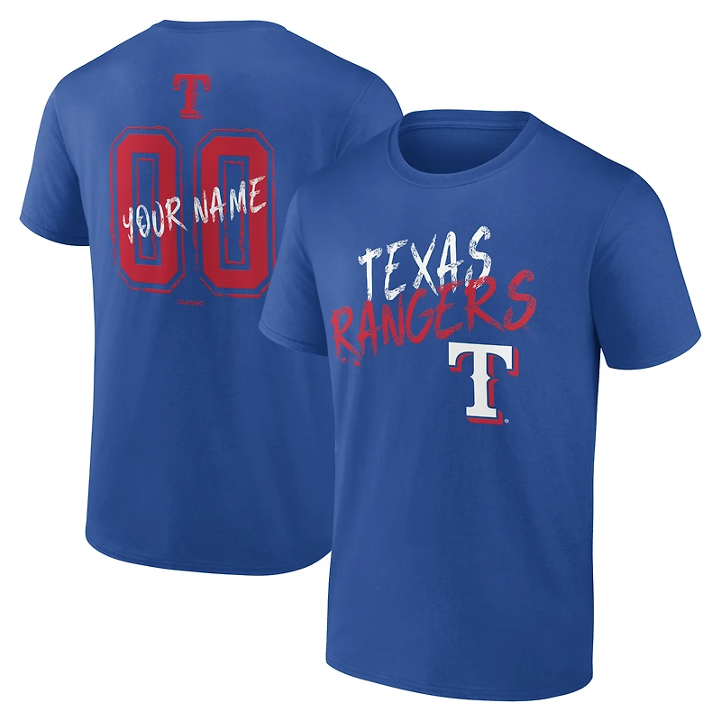Men's Royal Texas Rangers  Hustle Personalized Name & Number T-Shirt