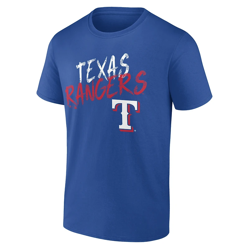 T-shirt personnalisé pour homme Royal Texas Rangers Hustle avec nom et numéro