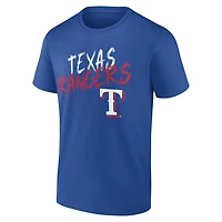 T-shirt personnalisé pour homme Royal Texas Rangers Hustle avec nom et numéro