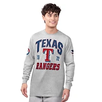 Men's Starter  Heather Gray/Royal Texas Rangers Two-Pack Long Sleeve & Short T-Shirt Set