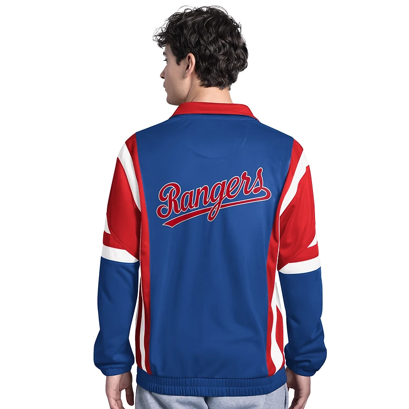 Veste de survêtement zippée en tricot pour homme Contender Texas Rangers Starter Royal/Red