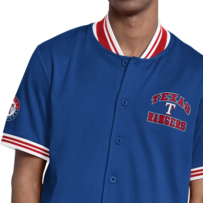 Veste à manches courtes boutonnée Starter Royal Texas Rangers pour homme