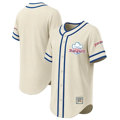Men's Stitches Natural Texas Rangers Throwback Fashion Jersey