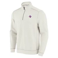 Sweat-shirt à demi-zip Tommy Bahama Cream Texas Rangers Sport Tobago Bay Tri-Blend pour homme