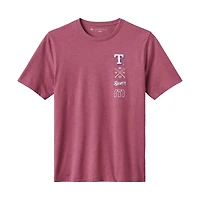 Men's TravisMathew Heather Red Texas Rangers Sunset Slam 2.0 T-Shirt