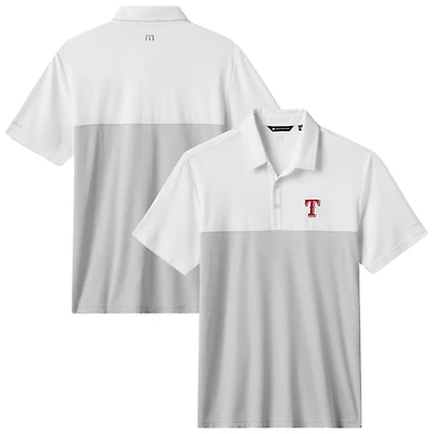 Polo tri-blend blanc/gris Texas Rangers Home Run Leader pour homme TravisMathew